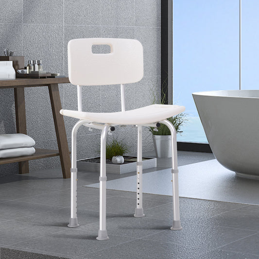 HOMCOM Bath Chair Seat Shower Seat Safety Bathroom Aids (White)