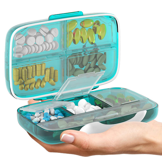 Pill Organizer Airtight Pill Box Large Pill Dispenser Home Travel