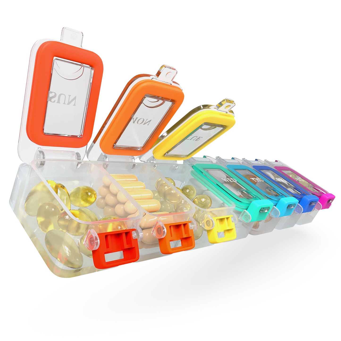 Weekly Medicine Pill Organizer Waterproof 7 Day Large Pill Box Daily